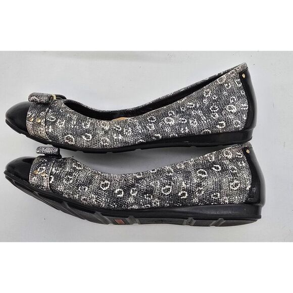 Cole Haan/Nike air Womens Black & Gray Slip-On Flats With Gold Buckle Detail - Picture 7 of 9